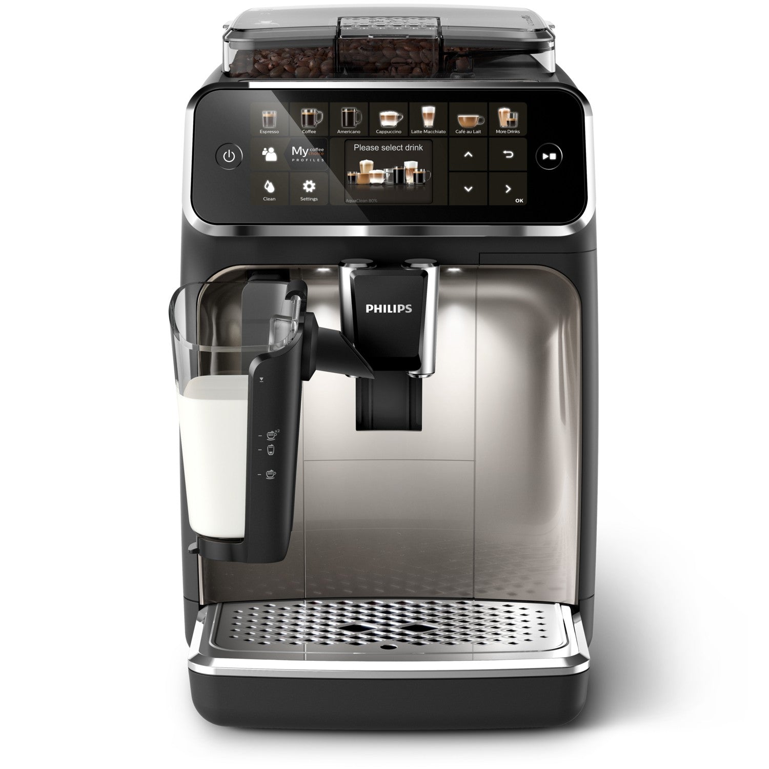 PHILIPS EP5547/90 Serie 5500 LatteGo 19 Kaffeespezialitäten Kaffeevollautomat Schwarz verchromt